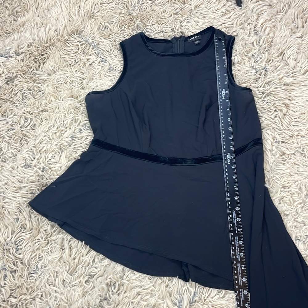 Torrid velvet trim sleeveless blouse